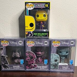 Disney Pop! Vinyl Figures Set Jack Skellington, Mayor, Oogie Boogie, and Sally